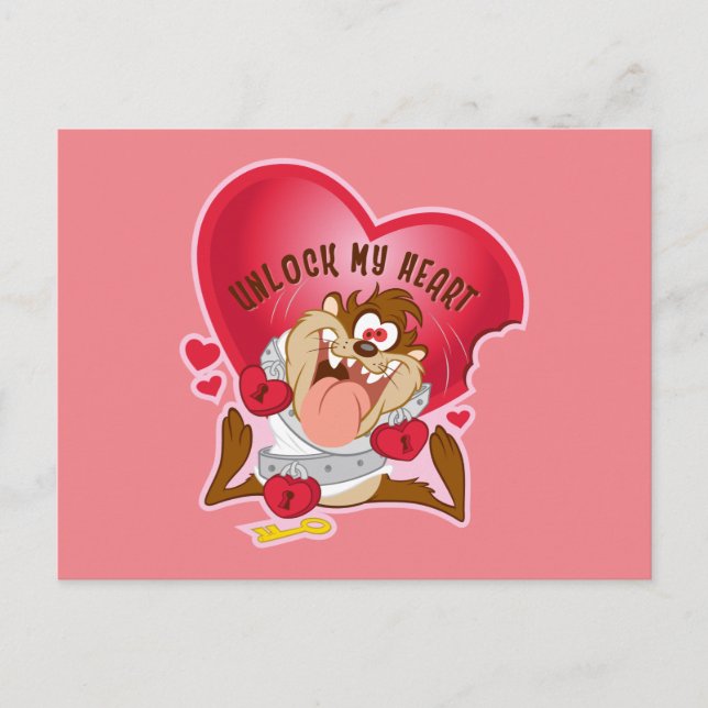 Cartão Postal De Festividades TAZ™ - Desbloquear meu coração (Frente)