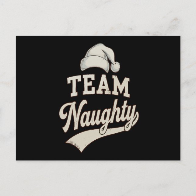 Cartão Postal De Festividades Team Naughty Santa Christmas Xmas Matching Family (Frente)