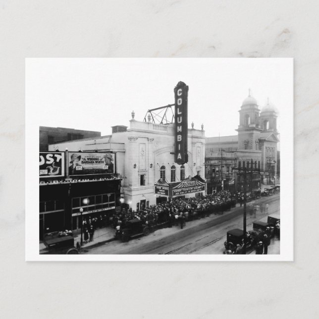 Cartão Postal De Festividades Teatro Columbia, Noite de Abertura (Frente)