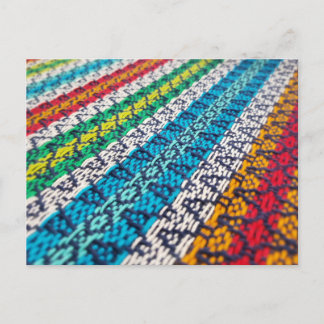 Cartão Postal De Festividades Tecido Entrelaçado Multicolorido