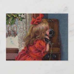 Cartão Postal De Festividades Telefone de Natal