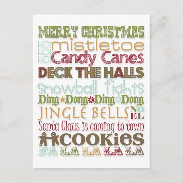 Cartão Postal De Festividades Tema de Natal (Frente)