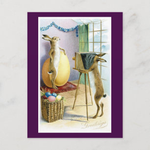 Cartão Postal De Festividades Tempo de Imagem dos Coelhos de páscoa