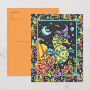 CARTÃO POSTAL DE FESTIVIDADES TEMPORADA FANTASIA COLORIDA, BRUXELA NO MAR DE MAL