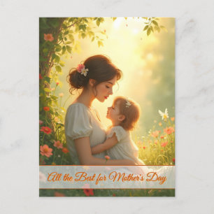 Cartão Postal De Festividades Tender Motherly Love in Blooming Light