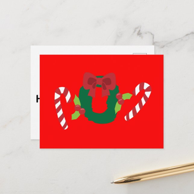 Cartão Postal De Festividades Tenha um feriado Holly Jolly (Frente/Verso In Situ)