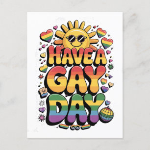 Cartão Postal De Festividades Tenha um mês de orgulho LGBT de Gay dia