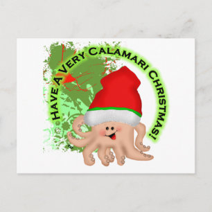 Cartão Postal De Festividades Tenha um Natal muito calamari!
