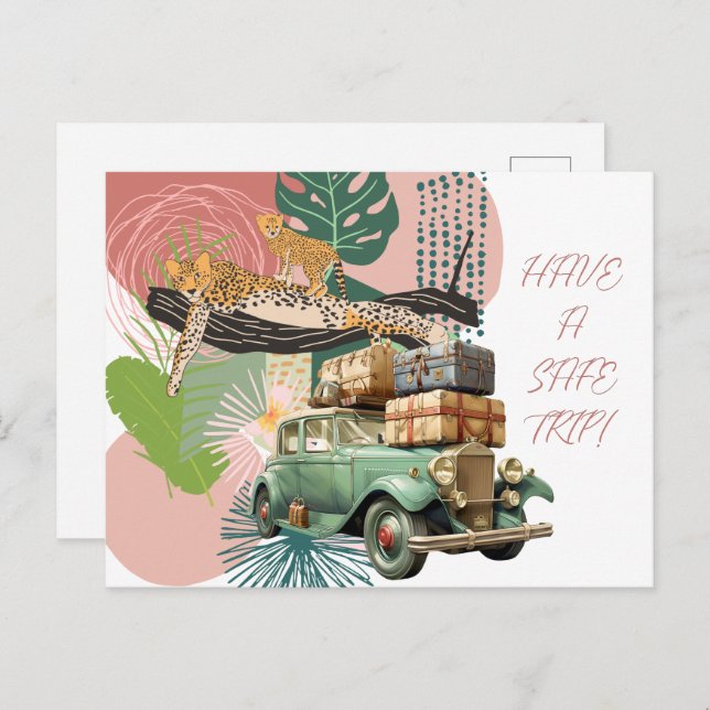 Cartão Postal De Festividades Tenha Uma Viagem Segura (Frente/Verso)