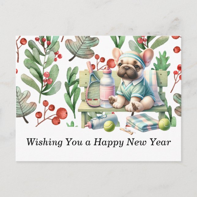 Cartão Postal De Festividades Tênis desejando um Feliz ano novo (Frente)