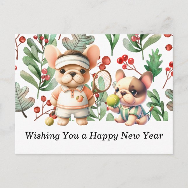 Cartão Postal De Festividades Tênis desejando um Feliz ano novo (Frente)