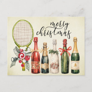 Cartão Postal De Festividades Tênis Natal com aquarela em rack