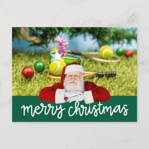 Cartão Postal De Festividades Tênis Natal com tênis-bola e ornamentos