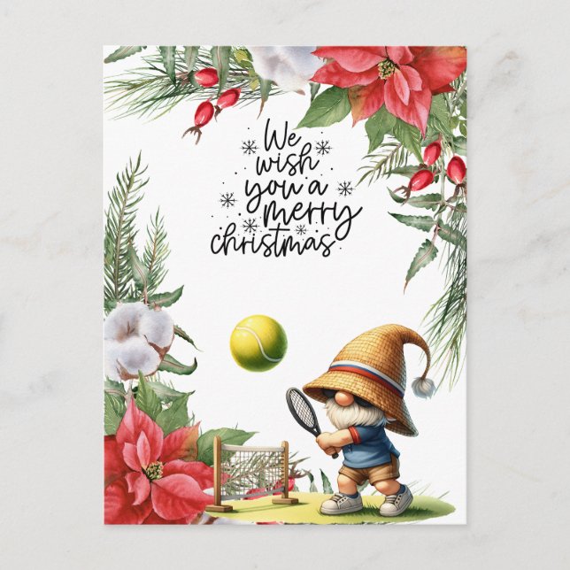 Cartão Postal De Festividades Tênis Natal temido para o Jogador (Frente)