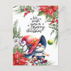 Cartão Postal De Festividades Tênis Natal temido para o Jogador