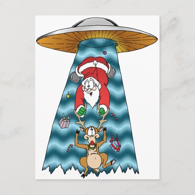 Cartão Postal De Festividades Tentativa roubar o papai noel (Frente)