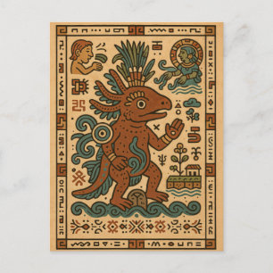 Cartão Postal De Festividades Teotl Axolotl - Deus das Águas