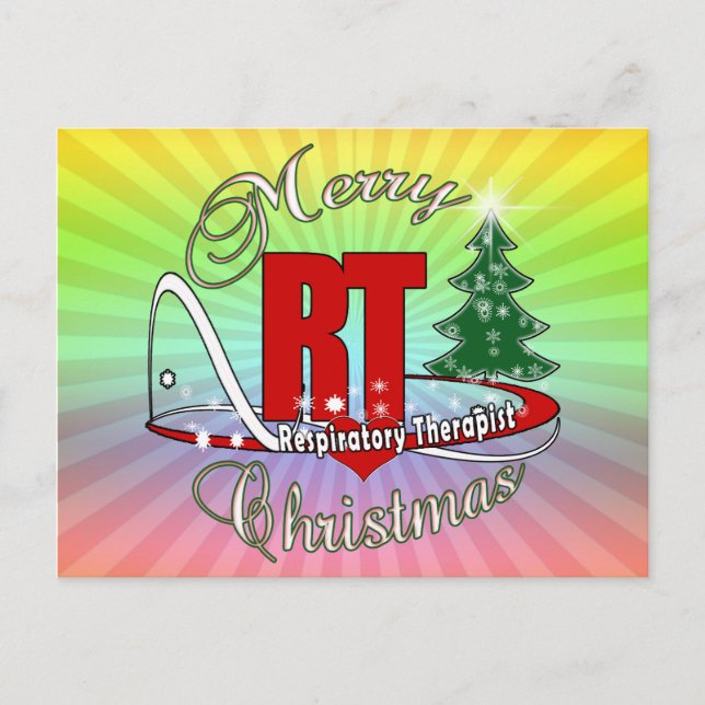 Cartão Postal De Festividades Terapêutica Respiratória de NATAL RT (Frente)