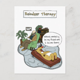 Cartão Postal De Festividades Terapia de renas natalinas | Cartoon Engraçado