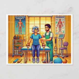 Cartão Postal De Festividades Terapia Ocupacional Mês 16 Bits Pixel Art