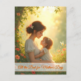 Cartão Postal De Festividades Ternura Maternal em Luz Florida
