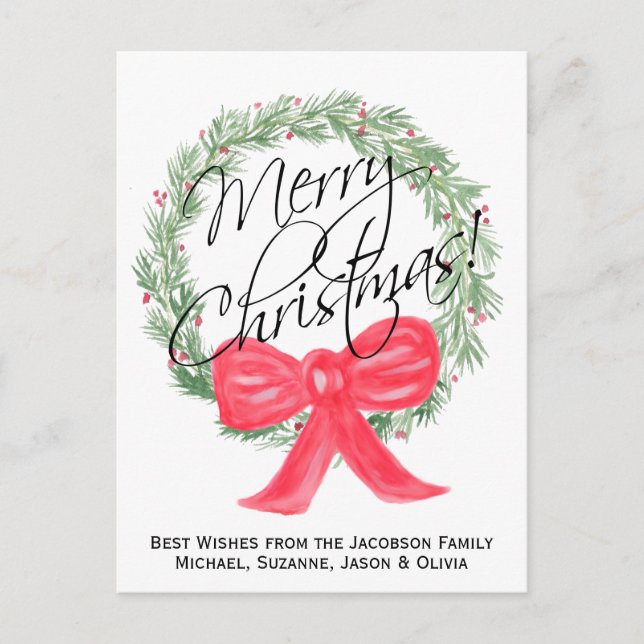 Cartão Postal De Festividades Terra Simples de Vidro de Água de Natal (Frente)