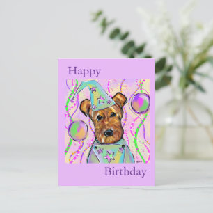 CARTÃO POSTAL DE FESTIVIDADES TERRIER AIREDALE