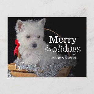 Cartão Postal De Festividades Terrier da Groelândia Ocidental em Cachorro no ces