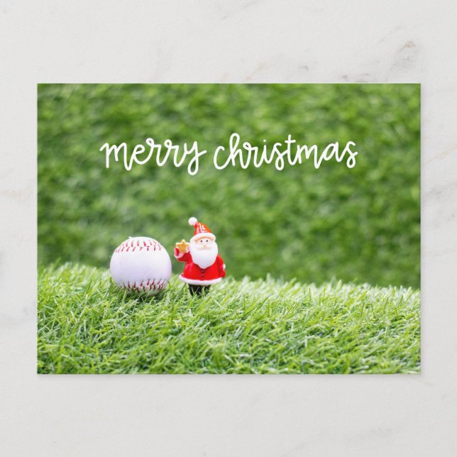Cartão Postal De Festividades Teto de Natal de Baseball (Frente)