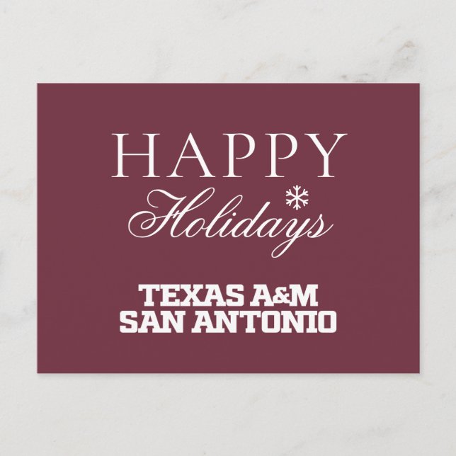 Cartão Postal De Festividades Texas A&M San Antonio (Frente)