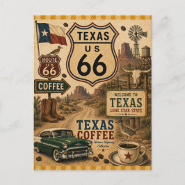 Cartão Postal De Festividades Texas Route 66 Lone Star Estrada de Férias