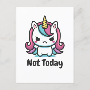 Cartão Postal De Festividades Texto Personalizado do Kawaii Unicorn