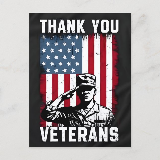 Cartão Postal De Festividades Thank You for Your Service: Veterans Day 2025  (Frente)