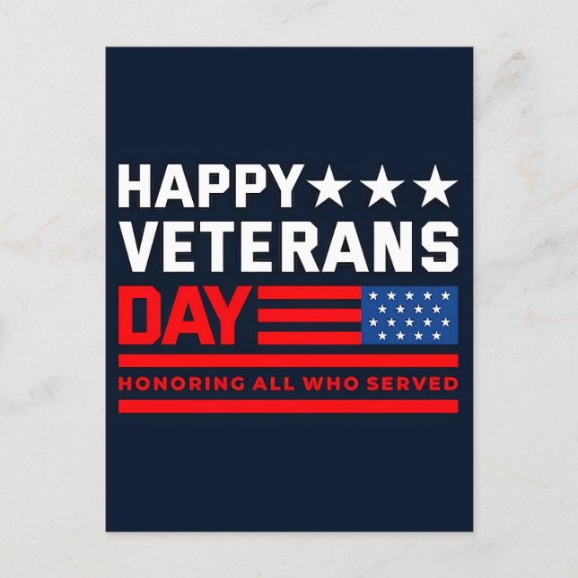 Cartão Postal De Festividades Thank You for Your Service: Veterans Day 2025  (Frente)