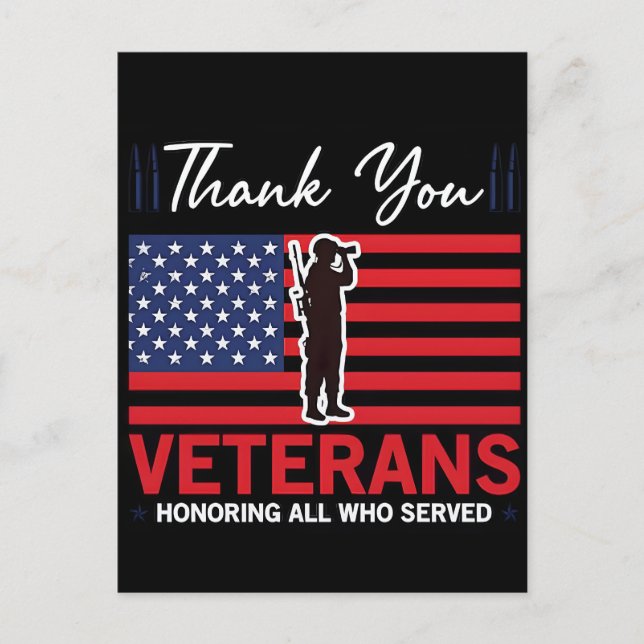 Cartão Postal De Festividades Thank You for Your Service: Veterans Day 2025  (Frente)