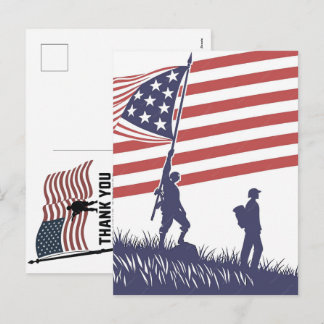 Cartão Postal De Festividades Thank You Veterans American Flag Memorial Day