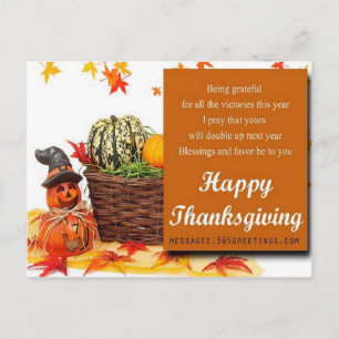 Cartão Postal De Festividades Thanksgiving Card 2014