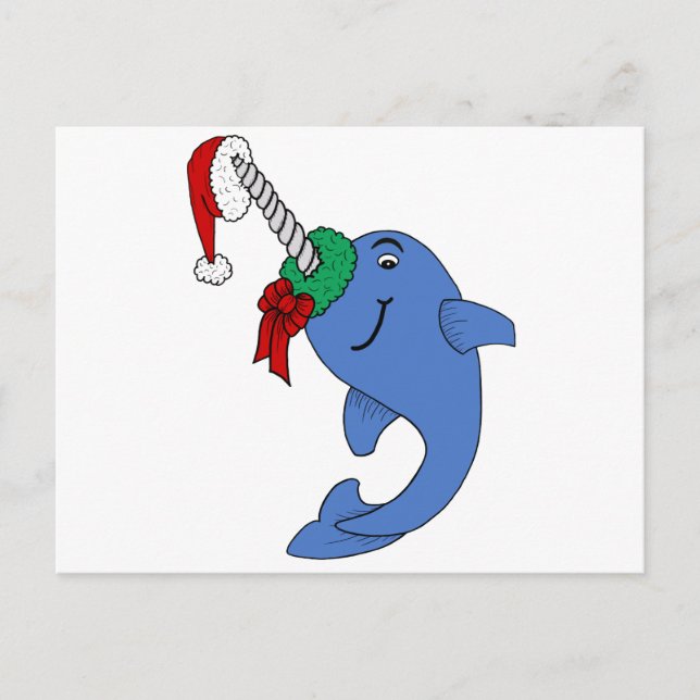 Cartão Postal De Festividades The Christmas Narwhal (Frente)