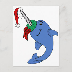 Cartão Postal De Festividades The Christmas Narwhal