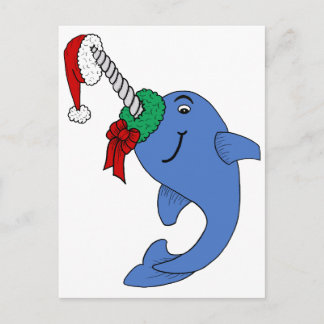 Cartão Postal De Festividades The Christmas Narwhal