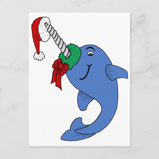 Cartão Postal De Festividades The Christmas Narwhal (Frente)