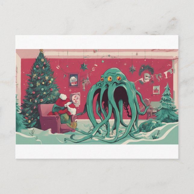 Cartão Postal De Festividades The Cthulhu Spirits of Christmas (Frente)