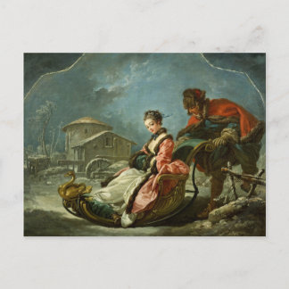 Cartão Postal De Festividades The Four Seasons: Winter by François Boucher