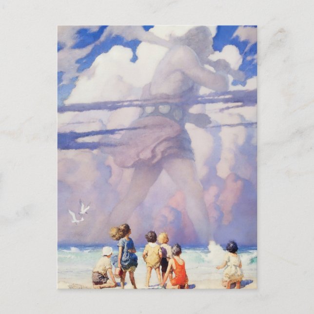 Cartão Postal De Festividades "The Giant" Fairy Art do NC Wyeth (Frente)