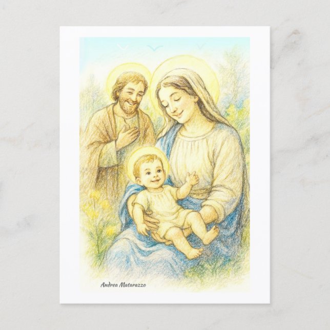 Cartão Postal De Festividades The Holy Family - Nativity (Frente)