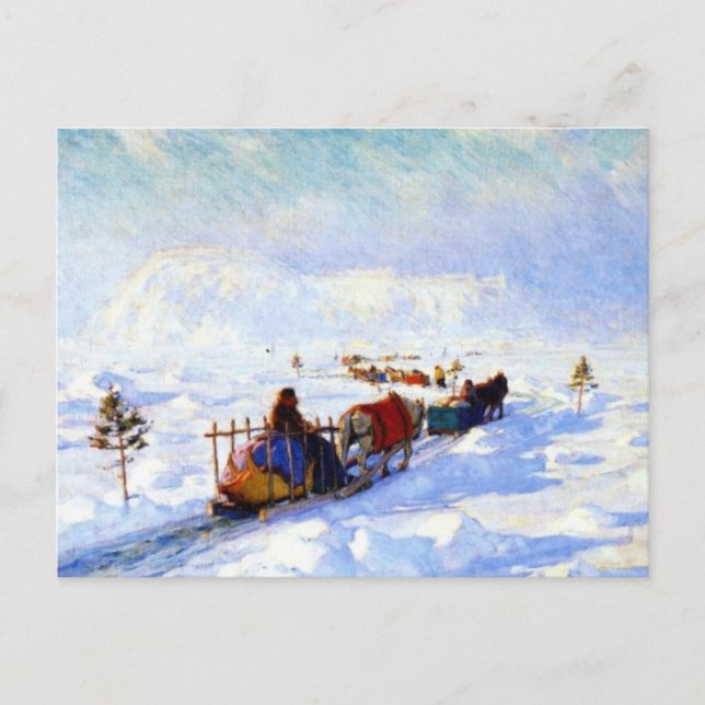 Cartão Postal De Festividades The Ice Bridge Quebec, Clarence Gagnon (Frente)