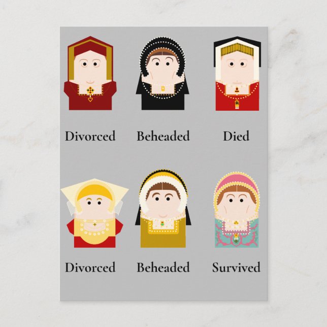 Cartão Postal De Festividades The six wives of Henry VIII (Frente)
