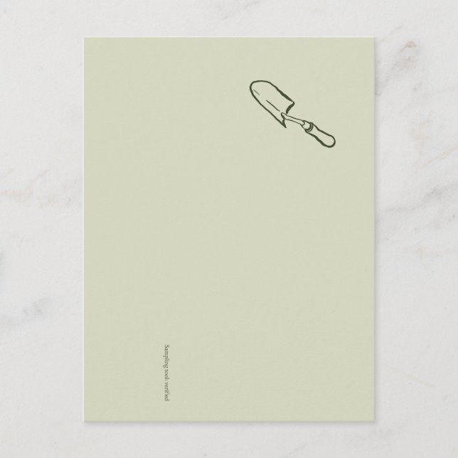 Cartão Postal De Festividades The Trowel -Botanists Pause- Minimalist (Frente)