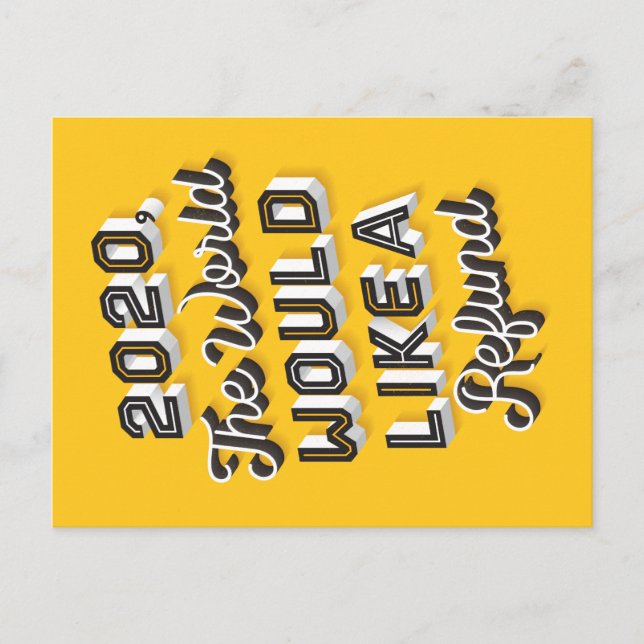 Cartão Postal De Festividades The World Would Like A Refund Postcard (Frente)