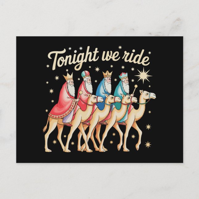 Cartão Postal De Festividades Three 3 Wise Men Tonight We Ride Christmas Xmas (Frente)